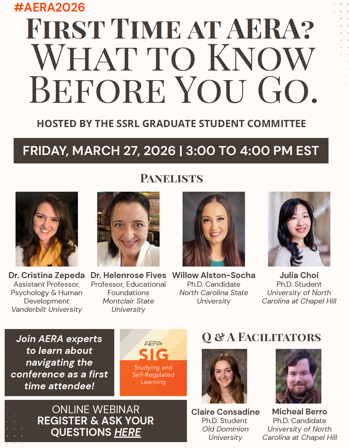 SSRL SIG First Time AERA Webinar